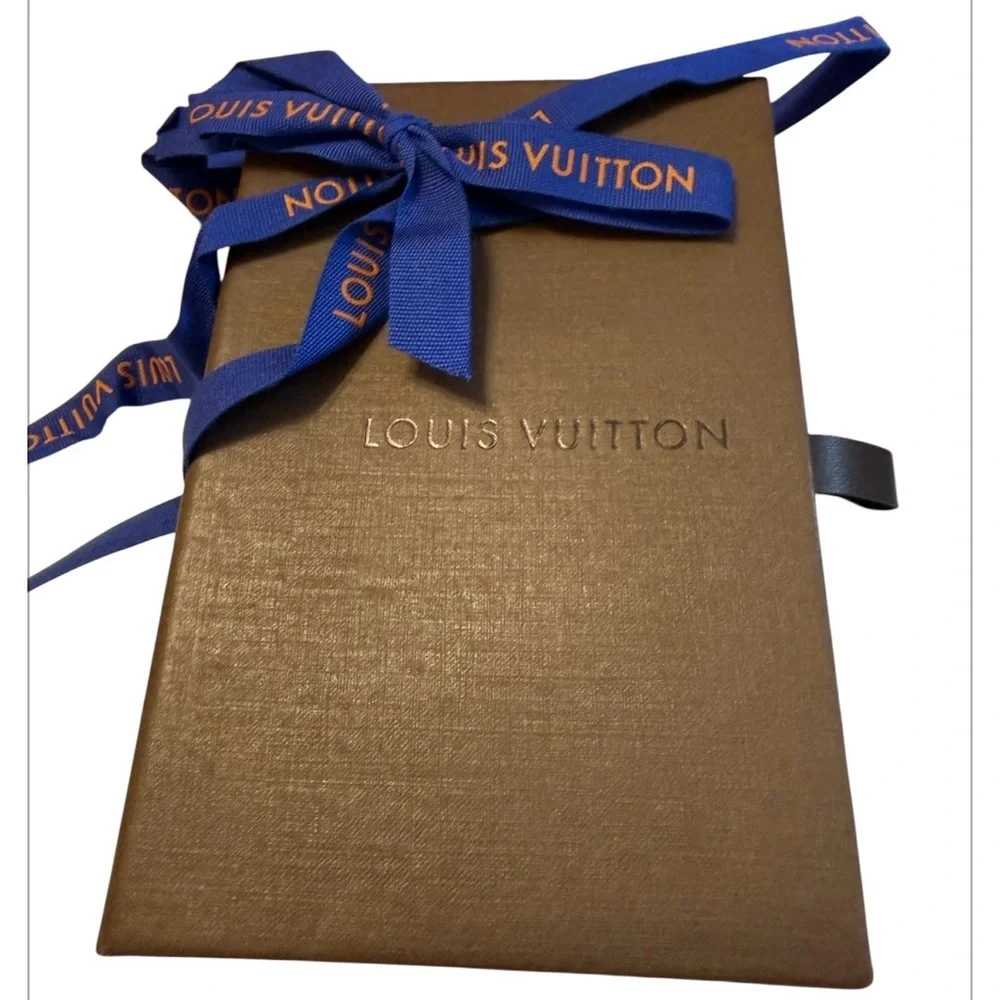 Louis Vuitton LV Small Brown Gift Box Set Ribbon Bag 3.5x5.5 Authentic